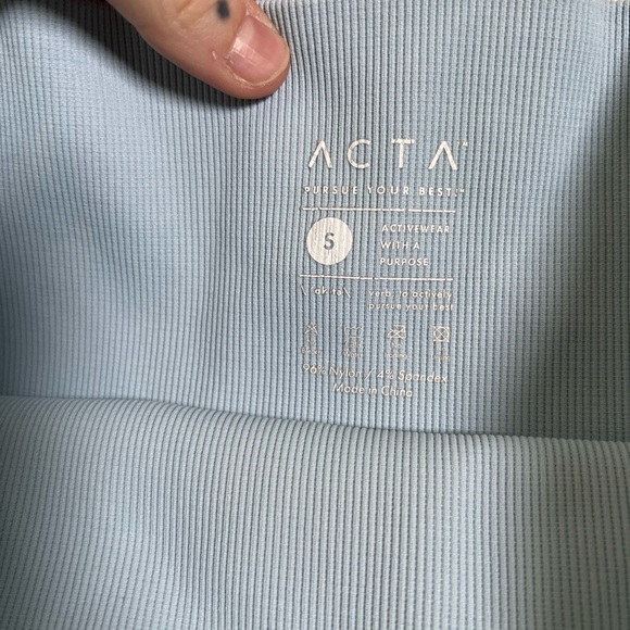 ACTA Perforated Seamless Leggings Light Baby Blue Size S - Picture 2 of 11